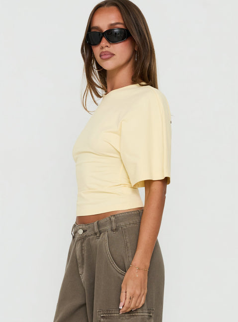 Nakota V Neck Cinched Tee Butter Yellow