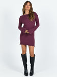 product Princess Polly High Neck  Granger Knit Mini Dress Mauve