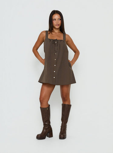 brown babydoll dress women Margaret Brown Corduroy Babydoll Dress main image 0