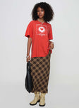 product Princess Polly Half Sleeves Crew Neck  Party In Barcelona Oversized Tee Red