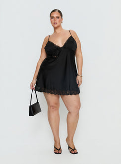 aloura spliced lace mini dress black Alora Mini Dress Black