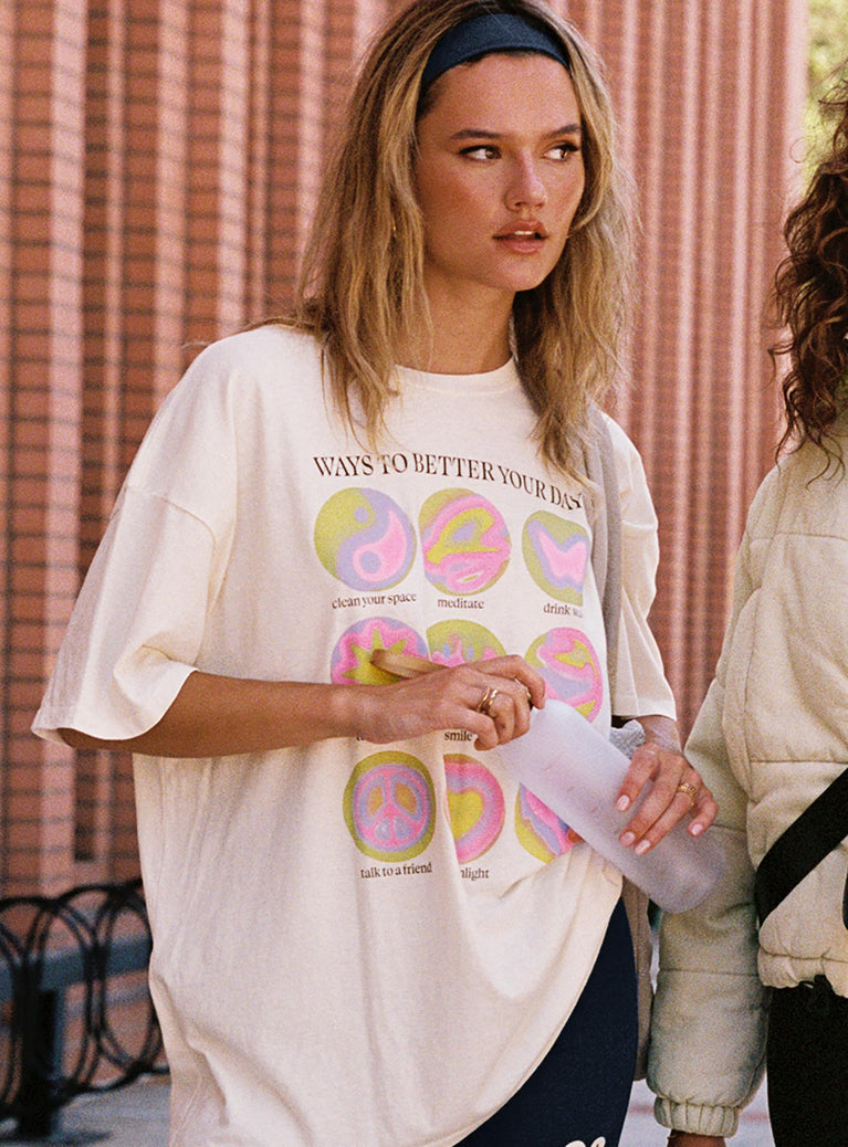 Ways To Better Your Day Oversized Tee Cream