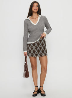   front view of model wearing Princess Polly Cordilee Mini Skirt Multi Check Mini Skirts 