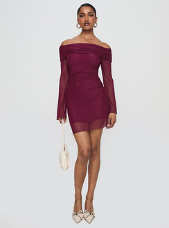 Consideration Mini Dress Burgundy | Princess Polly Consideration Mini Dress Burgundy | Princess Polly