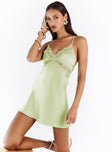 product Princess Polly Asymmetric Neckline  Treasure Mini Dress Sage