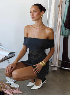 Gwendolen Off Shoulder Mini Dress Navy