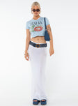 Graphic print crop tee Good stretch, unlined 