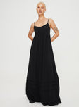 Milden Linen Blend Maxi Dress Black