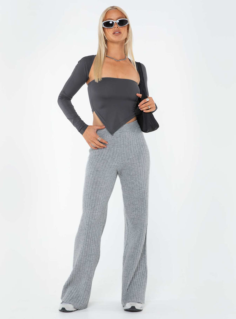 Montana Knit Pants Grey Marle | Princess Polly