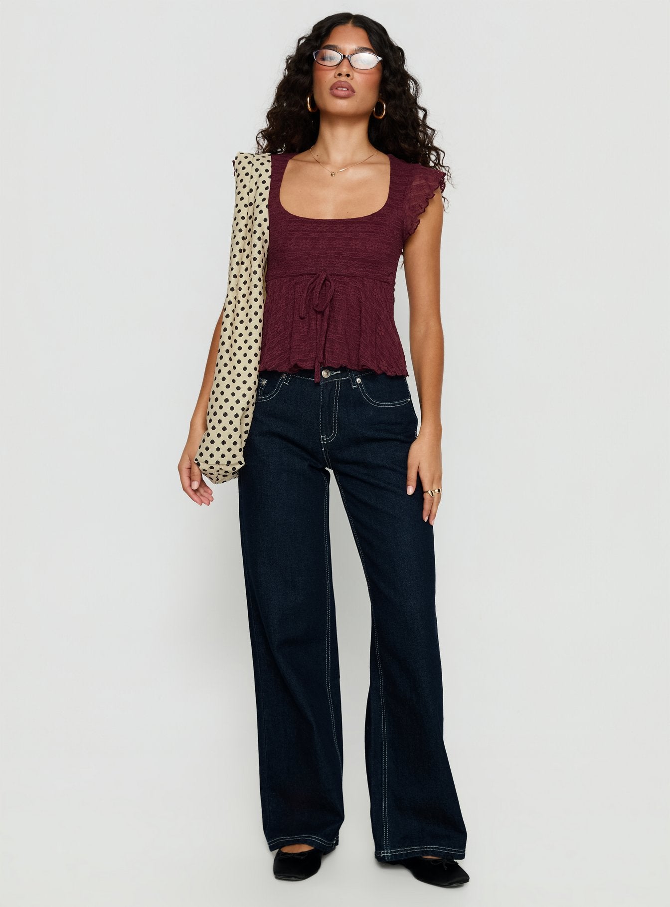 Auroraah Frill Top Cherry | Princess Polly