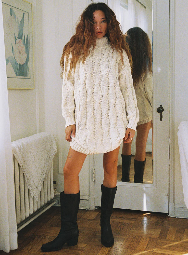 Dravi Mini Sweater Dress Oatmeal