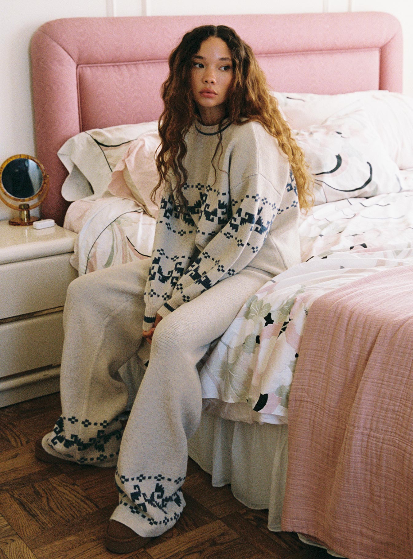 Alpine Sweater Cream / Blue | Princess Polly