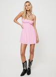 Carmina Low Back Mini Dress Pink