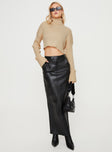 Giacini Faux Leather Maxi Skirt Black Princess Polly  Maxi 