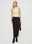 Front view of model wearing  front Callile Maxi Wrap Skirt Black Princess Polly  Midi Skirts 