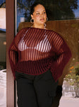 The Kennedy Sweater Burgundy Curve Princess Polly  long 