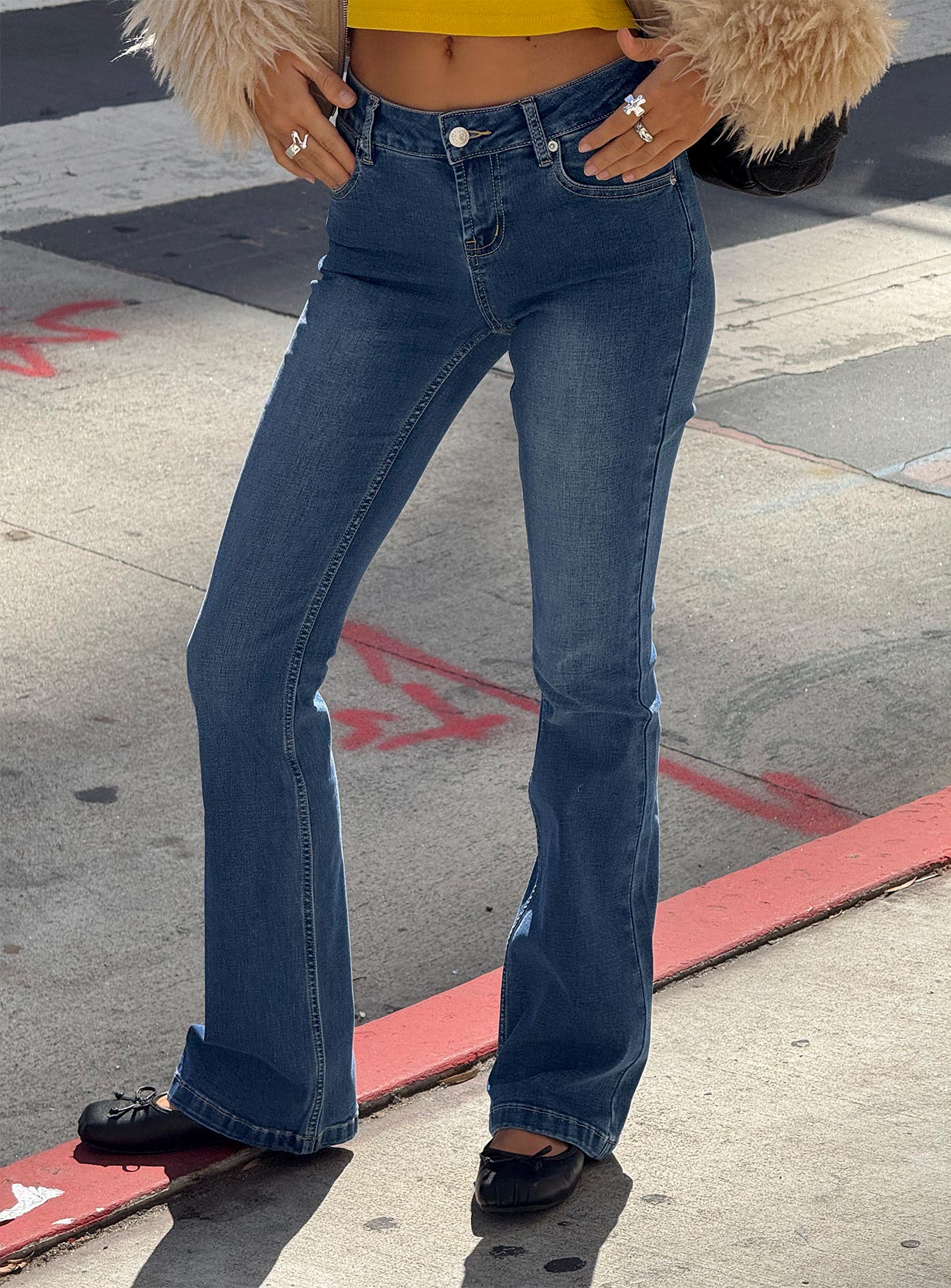 Bethany Low Rise Bootleg Jeans Mid Wash