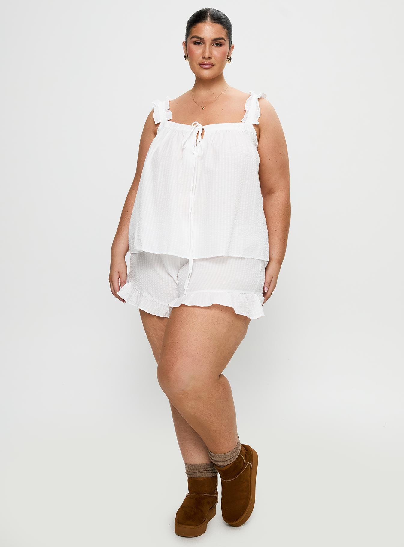Santabelle Frill Top White Curve