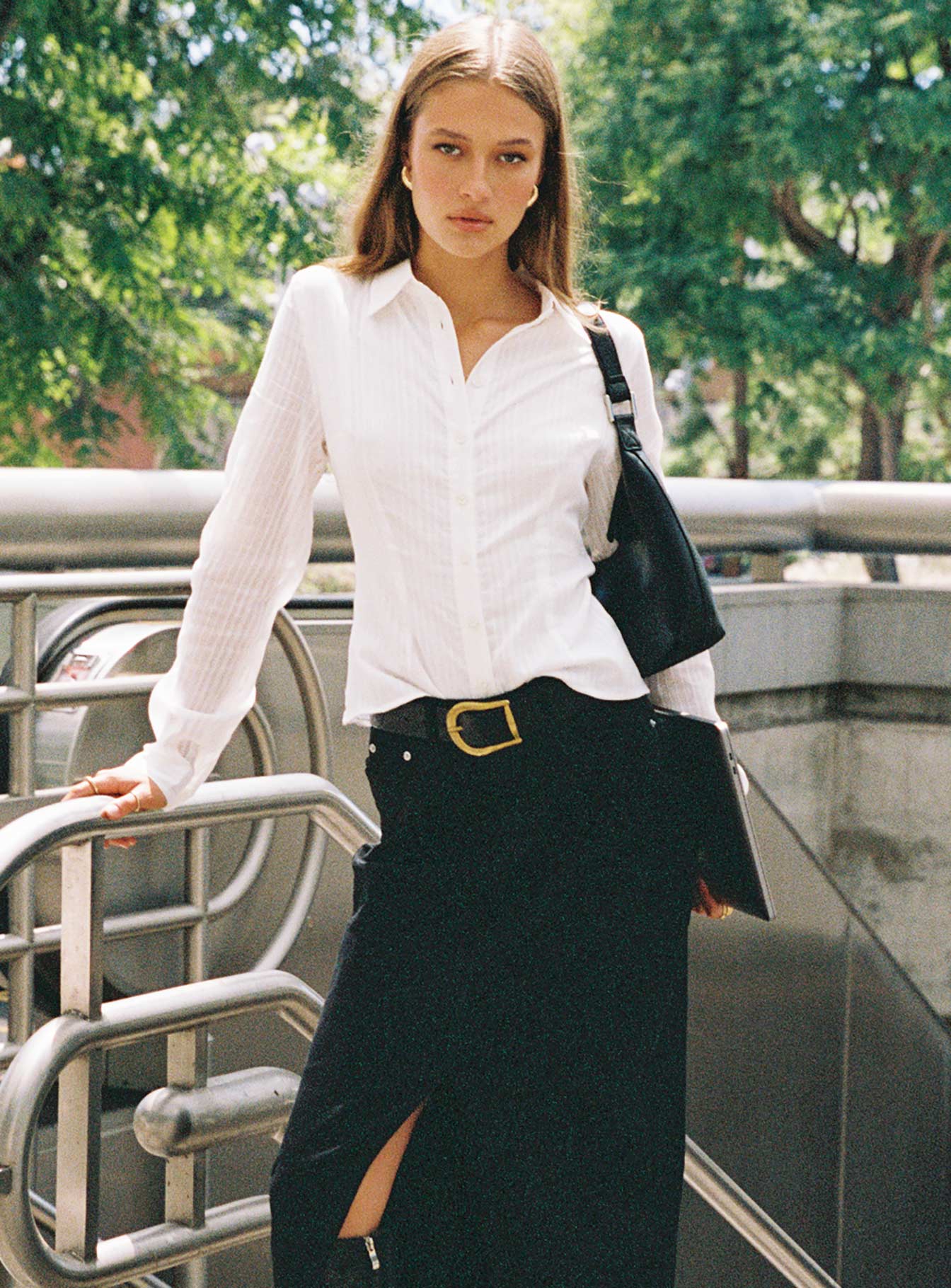 princess polly dress shirt Anni Pinstripe Shirt | Brown | Womens