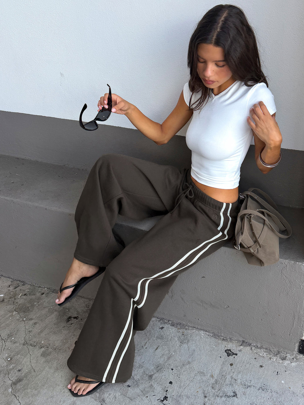 Kennah Wide Leg Sweat Pants Iron Grey
