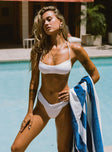 Pool Side High Cut Bikini Bottoms White