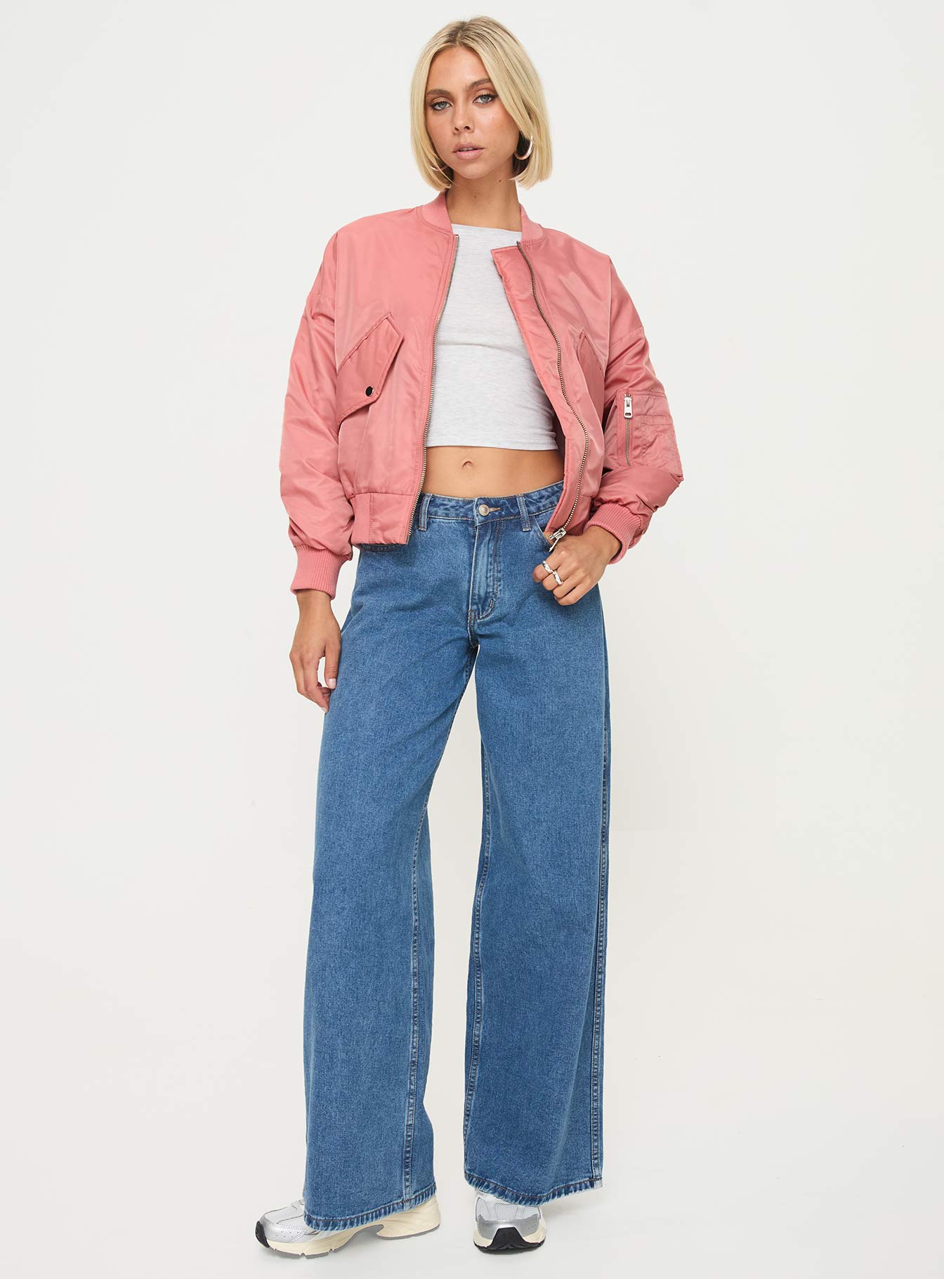 Regarn bomber jacket dusted rose