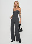 Briana Set Charcoal Pinstripe