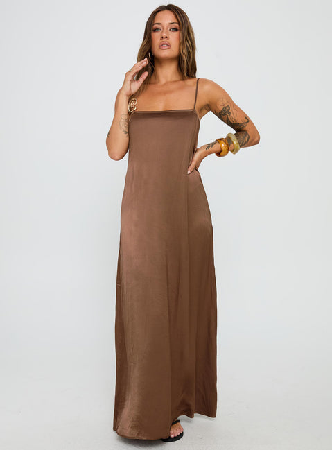Apple Cider Maxi Dress Brown | Princess Polly Apple Cider Maxi Dress Brown | Princess Polly