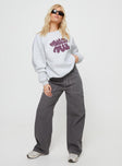 Graphic print crew neck sweater Drop shoulder, ribbed cuffs and waistband