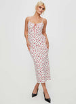 Princess Polly Scoop Neck  Caldwell Maxi Dress White / Red