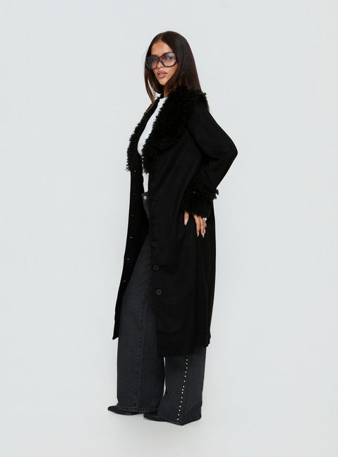 After Party Shearling Jacket Black