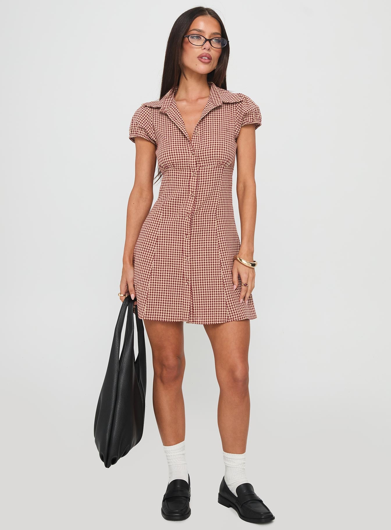 Kavira Tie Bust Shirt Dress | Red Gingham | Womens | Princess Polly Kavira Tie Bust Shirt Dress | Red Gingham | Womens | Princess Polly