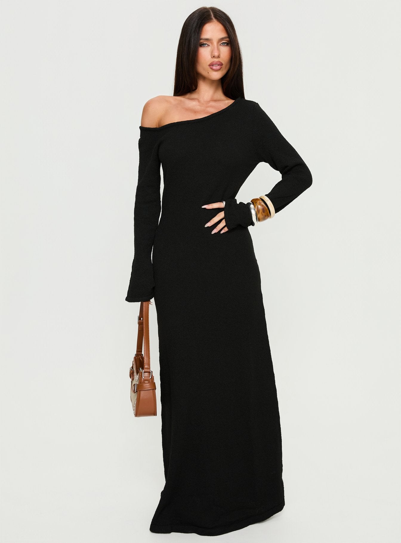Kloey Long Sleeve Knit Maxi Dress L | XL | Black | Womens | Princess Polly Kloey Long Sleeve Knit Maxi Dress L | XL | Black | Womens | Princess Polly