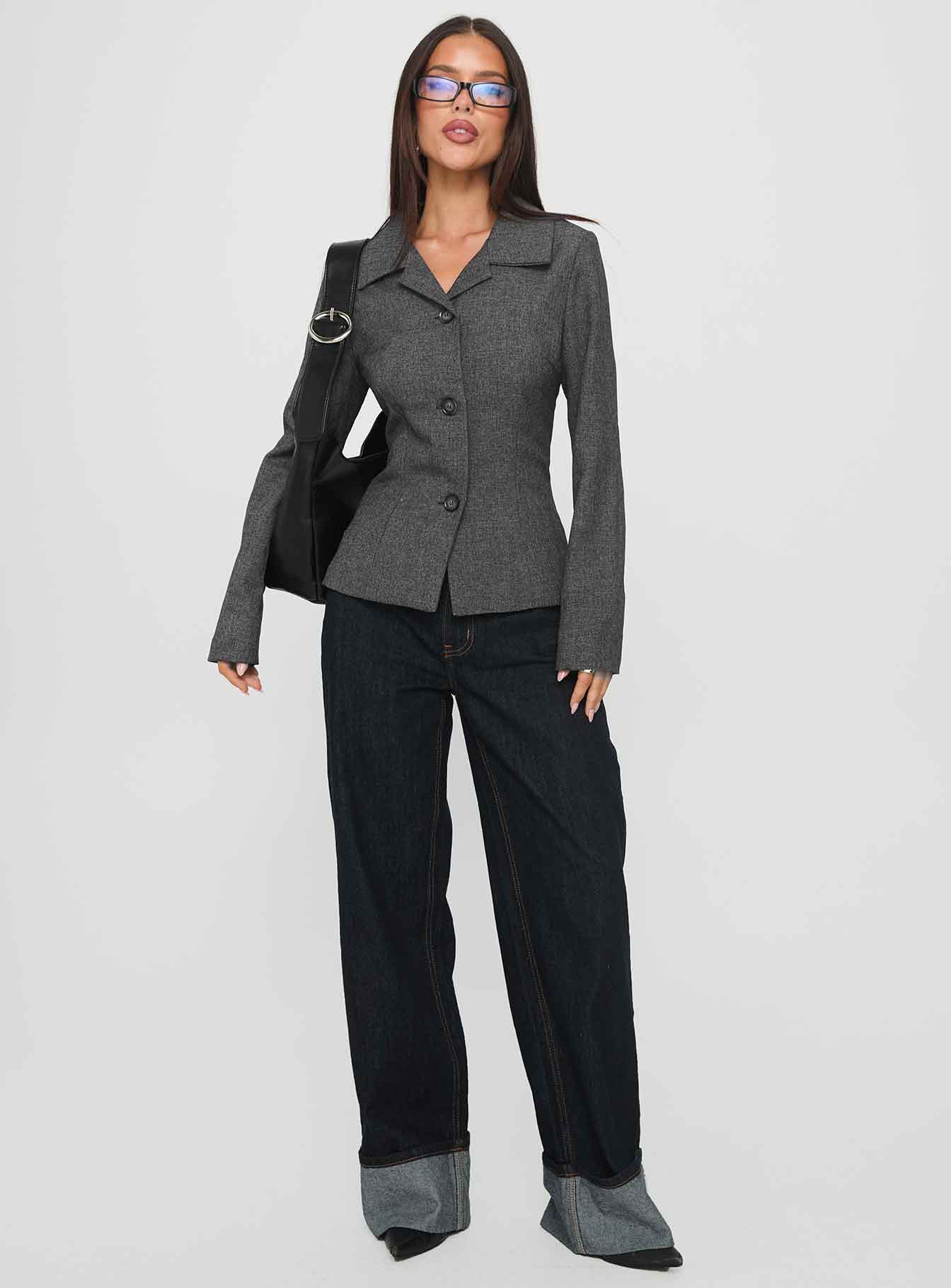 Holley Tweedle Jacket Grey | Princess Polly
