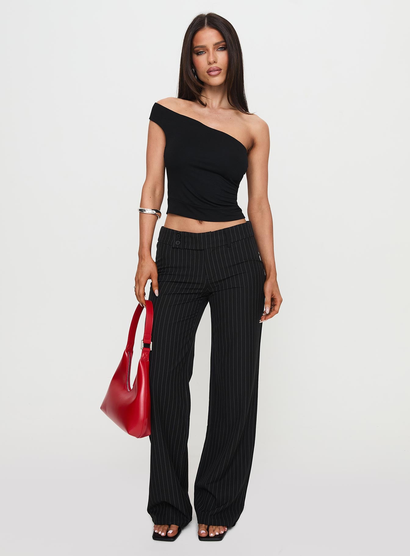 Socialista Pinstripe Pant Black | Princess Polly