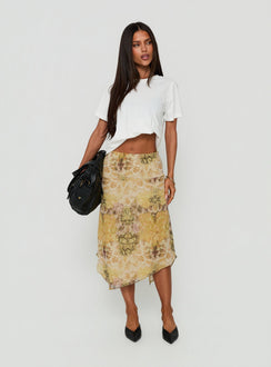 Daphene Asymmetrical Midi Skirt Multi