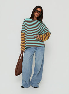 Jorgiah Layered Long Sleeve Top Multi Stripe
