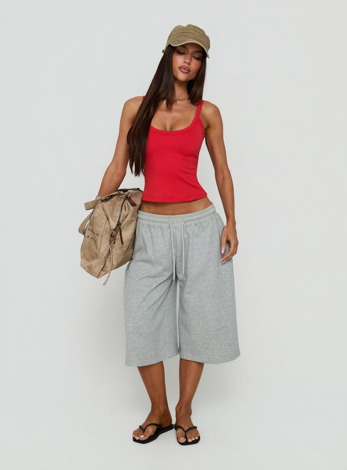 Kasper Cinched Tank Top Fiery Red