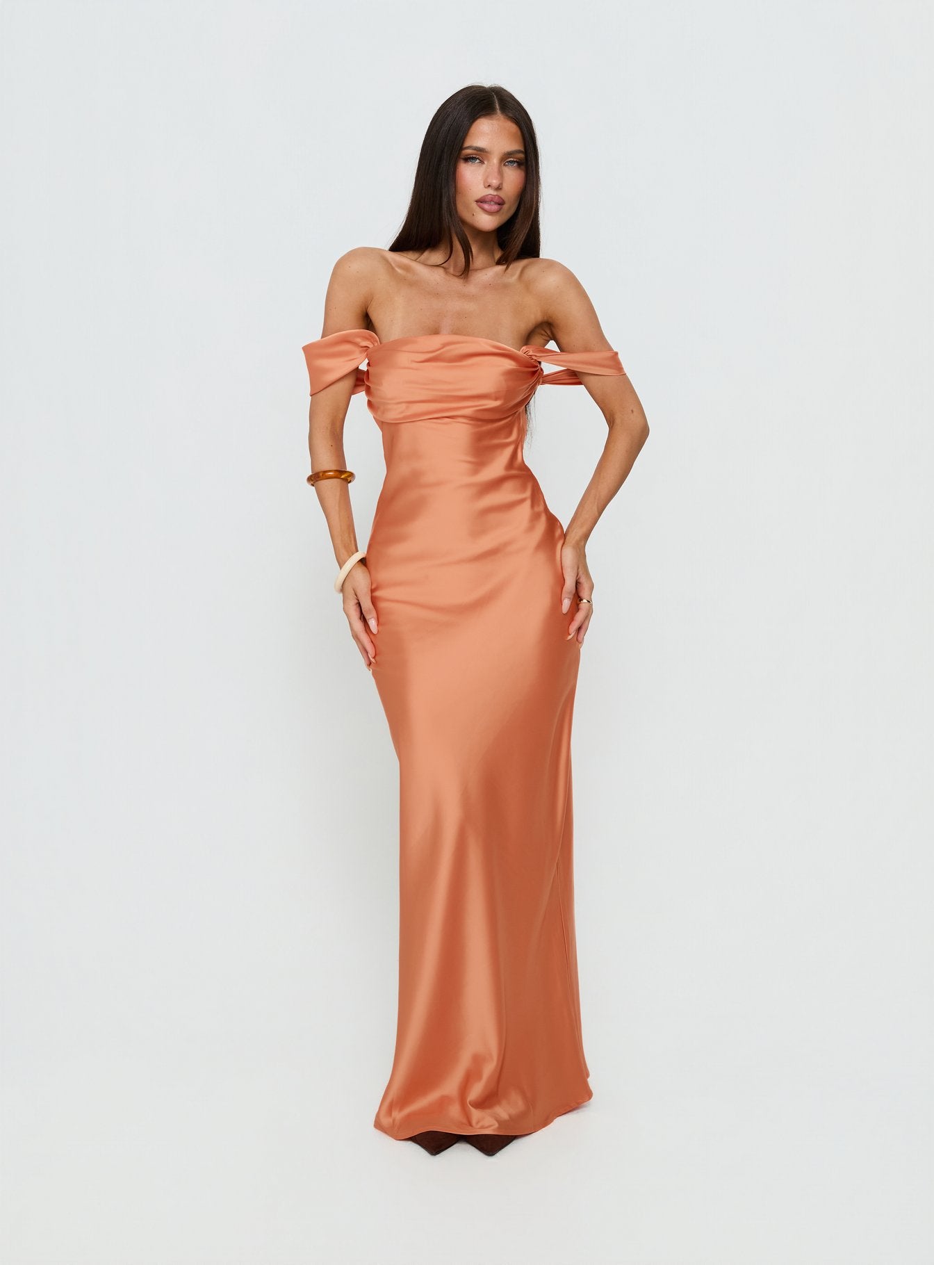 Azura Off The Shoulder Maxi Dress | Orange | Womens