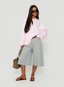 Settle Down Long Sleeve V Neck Top Soft Pink