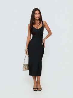 Justina Bandage Midi Dress Black Petite
