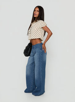 Roamer No Waist Low Rise Super Baggy Vintage Mid Blue