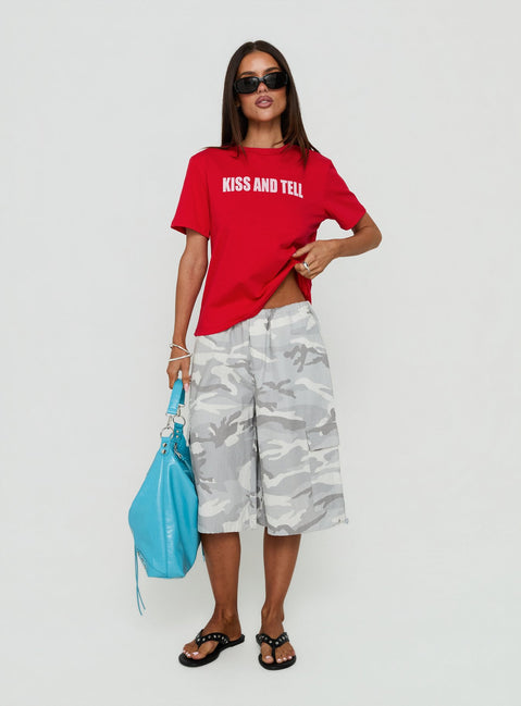Kiss And Tell Graphic Relaxed Tee Red