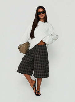 Settle Down Long Sleeve Top Grey Marle