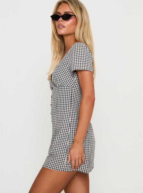 Loveliness Playsuit Black / White Check