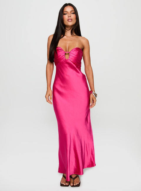 Cyprian Strapless Maxi Dress Hot Pink | Princess Polly Cyprian Strapless Maxi Dress Hot Pink | Princess Polly