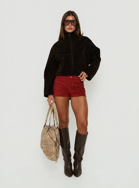 Dalmazia Funnel Neck Jacket Chocolate