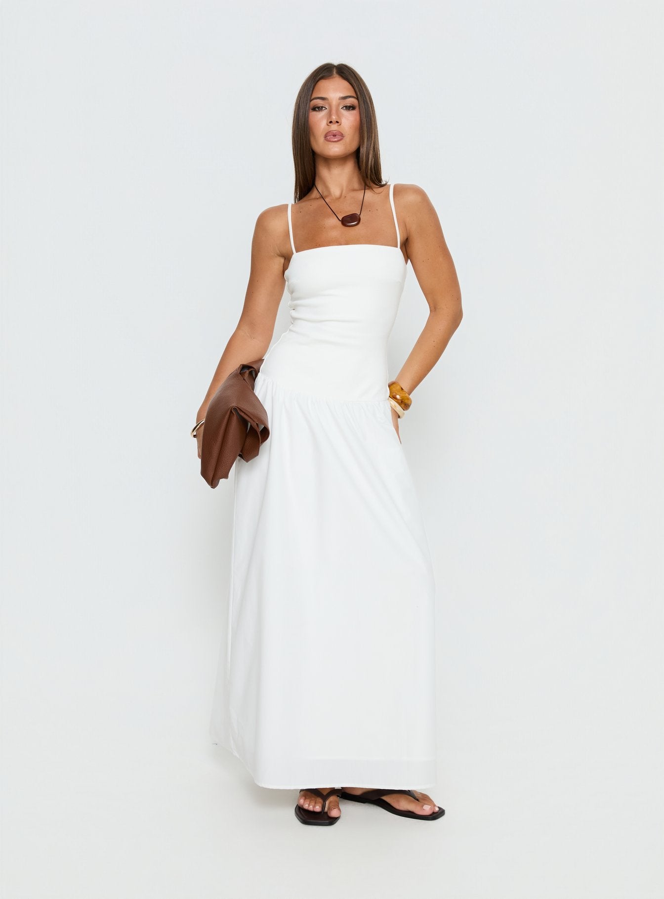 Erroll Knit Strapless Maxi Dress White | Princess Polly