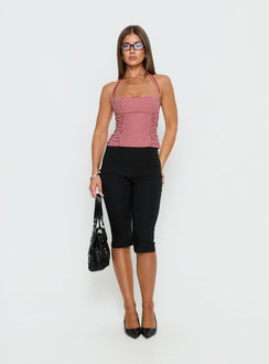 West Coast Love Halter Top Red Gingham