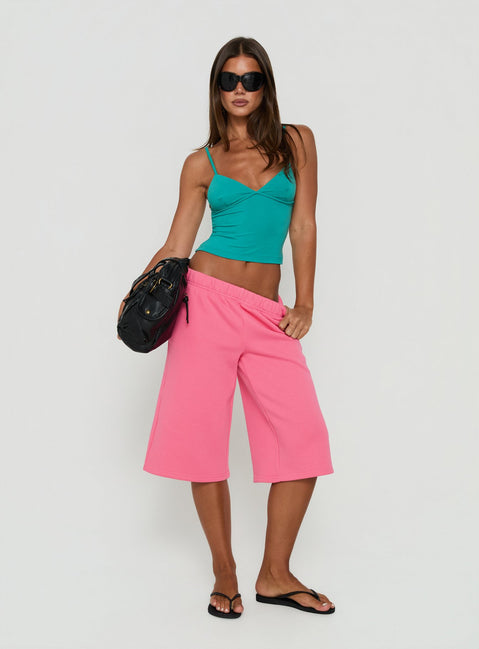Tynen Baggy Longline Sweatshorts Pink